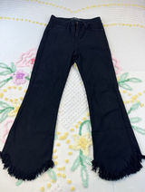 JUST‎ BLACK DENIM Womens Size 26 Black Frayed Flare Jeans Made in USA Photo 0