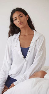 Free People Movement Windy Meadow‎ Hoodie White S/P Fall Winter Cozy Lounge Photo 0