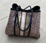 Taylor Gray Striped&Animal Print tote bag with Wallet Chain Photo 0