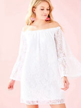Lilly Pulitzer Nevie Lace‎ Off The Shoulder Mini Dress in White Size XXS Photo 0