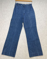 Jazzie Jeans Womens 10 Blue Vintage 70s Boho Wide Leg Jeans Western Disco Photo 0