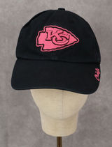 Kansas City Chiefs '47 Brand Black Pink Cloth‎ Strap Athletic Baseball Hat Cap Photo 0