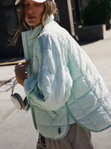 Free People FP Movement Quilted Pippa Puffer Jacket in Saltwater Blue Photo 0