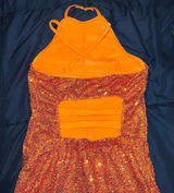 Revolution Rave festival dance bling dress w shorts orange sequin bling size S Photo 0