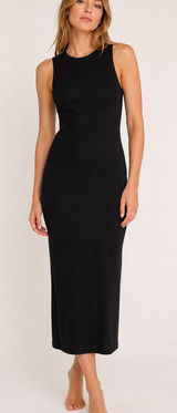 Nora Gardner Black Ribbed Knit Sleeveless Midi‎ Dress Size XS Photo 0