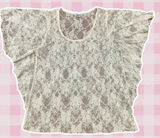 Rock‎ Candy Coquette Pastel Pink Lace Sheer Ruffle Blouse Size Small Photo 0