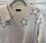 Rails Womens XS Sweater Cashmere Blend Virgo Gray White Stars Drop Shoulder Photo 0