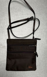 Dooney & Bourke Crossbody Bag Brown Nylon North South‎ Triple Zip Photo 0
