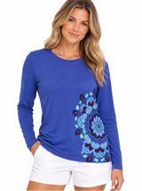 Coolibar women's long-sleeve sun protection shirt size Large blue Photo 0