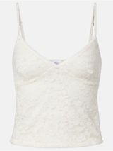 Lace V-Neck Camisole Tank Top - White Photo 0