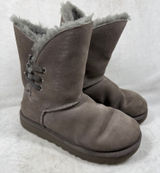 UGG Gita Grey Suede Shearling Lace Up Boots 1018629 Womens Size 6 Photo 0