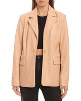 NWT Women's Faux-Leather Fitted Blazer Size M Photo 0