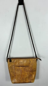 Relic Embossed Crossbody Bag Brown Faux Tooled Leather Western‎ Boho Rustic 70s Photo 0
