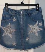 Denim Zip Front Skirt Photo 0