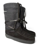 STEGER MUKLUKS Sz 8 Black Moosehide Leather OJIBWA Winter Boots Made In USA Photo 0
