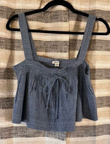 American Eagle Chambray Blue Crop Top Size Medium Photo 0