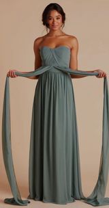 Birdy Grey Convertible Bridesmaid Dress Grace Chiffon Sea Glass Photo 0