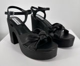 Steve Madden Mella Black Faux Leather Platform Sandals size 11 Ankle Strap Photo 0