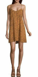 Arizona Jeans Tan Animal Print Spaghetti Strap Fit & Flare Mini Dress Size M Photo 0