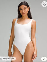 Lulu lemon Wundermost Ultra-Soft Nulu Square-Neck Sleeveless Bodysuit in bone worn once #bodysuit #lululemon Photo 0