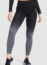 Gymshark Womens Ombre Seamless High Waisted Leggings Black Grey Gradient Tights Photo 0