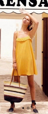 Sezane 100% Cotton Darcy Dress, Size S, Sunset Yellow, VGUC Photo 0