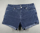 Gap Cutoff Corduroy Shorts Womens 10‎ Blue Stretch Raw Hem 3.5 Inseam Casual Photo 0