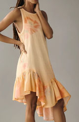 Daily Practice by Anthropologie Printed Asymmetrical Ruffle-Hem Dress NWT XS Photo 0