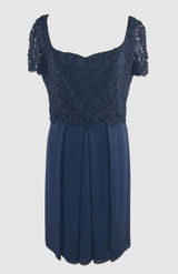 Joanna Mastroianni Sz 14 100% Silk Navy Mini Dress Cocktail Bergdorf Goodman USA Photo 0