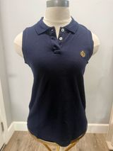 Ralph Lauren Navy Sleeveless Polo with Gold Crest Photo 0
