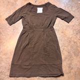 Anthropologie Pure & Good Sweatshirt Midi Dress Olive Green Womens Small Photo 0