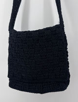 The Sak Black Crochet Hobo Bag Shoulder Bag Handbag‎ Casual Purse 10x9 Photo 0
