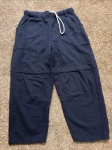 FP Movement Navy Top Score Cotton SweatPants Wideleg Barrel Large Photo 0