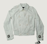 Sean John Jacket Double Breasted Bomber Medium White Cotton Blend Y2K Photo 0