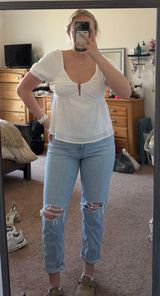 White Cropped Top Size L Photo 0