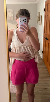 TCEC Pink High Waisted Shorts Photo 0