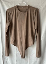 Lululemon Wundermost Nulu Mesh Long Sleeve Crewneck Bodysuit Taupetastic NO DOT Photo 0