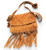 H&M leather suede fringe crossbody bag purse Bohemian Western Festival tassel Photo 0
