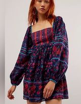 FREE PEOPLE Endless Afternoon Mini Dress in Midnight Combo Size M Photo 0