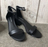 Womens Essentials Shoes Size 8.5 Black Heels Dress Sandals Open Toe Summer Photo 0