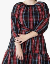 Draper James RSVP Tiered Red And Black Christmas Dress With‎ Bow Photo 0
