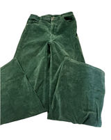 H&M Divided Green Corduroy Wide Leg Pants Size 8 High Waisted Velvet Trousers Photo 0