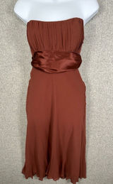 NWT Vintage 90s Y2K Nicole Miller Womens Dress Size 8 Silk Brown Prom‎ Cocktail Photo 0