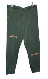 Peanut Butter Jelly Sage Green Nature Lovers Graphic Sweatpants Sz L Joggers Photo 0