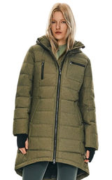 Orolay Slant Pocket Zip Up Puffer Down Coat Army‎ Green Hooded Winter Parka NWT Photo 0