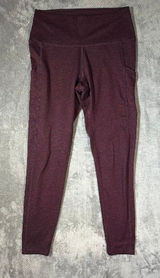 Aerie Chill Play Move Leggings Large Regular Burgundy Marled High Rise Pockets Photo 0