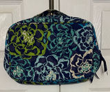 Vera Bradley Navy Floral Quilted Cosmetic Bag with Teal & Lime Accents Photo 0