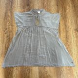 ONeill Boho Light Brown Crochet Lace Flutter Sleeve Blouse Womens M Romantic Photo 0