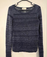 Women Hollister Navy Blue Sparkle Lace Back Sweater Size Small Photo 0