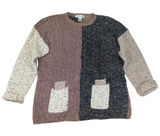Vintage 1995 Debra Lubell Color Block‎ Knit Sweater Pockets 90s Women's Medium Photo 0